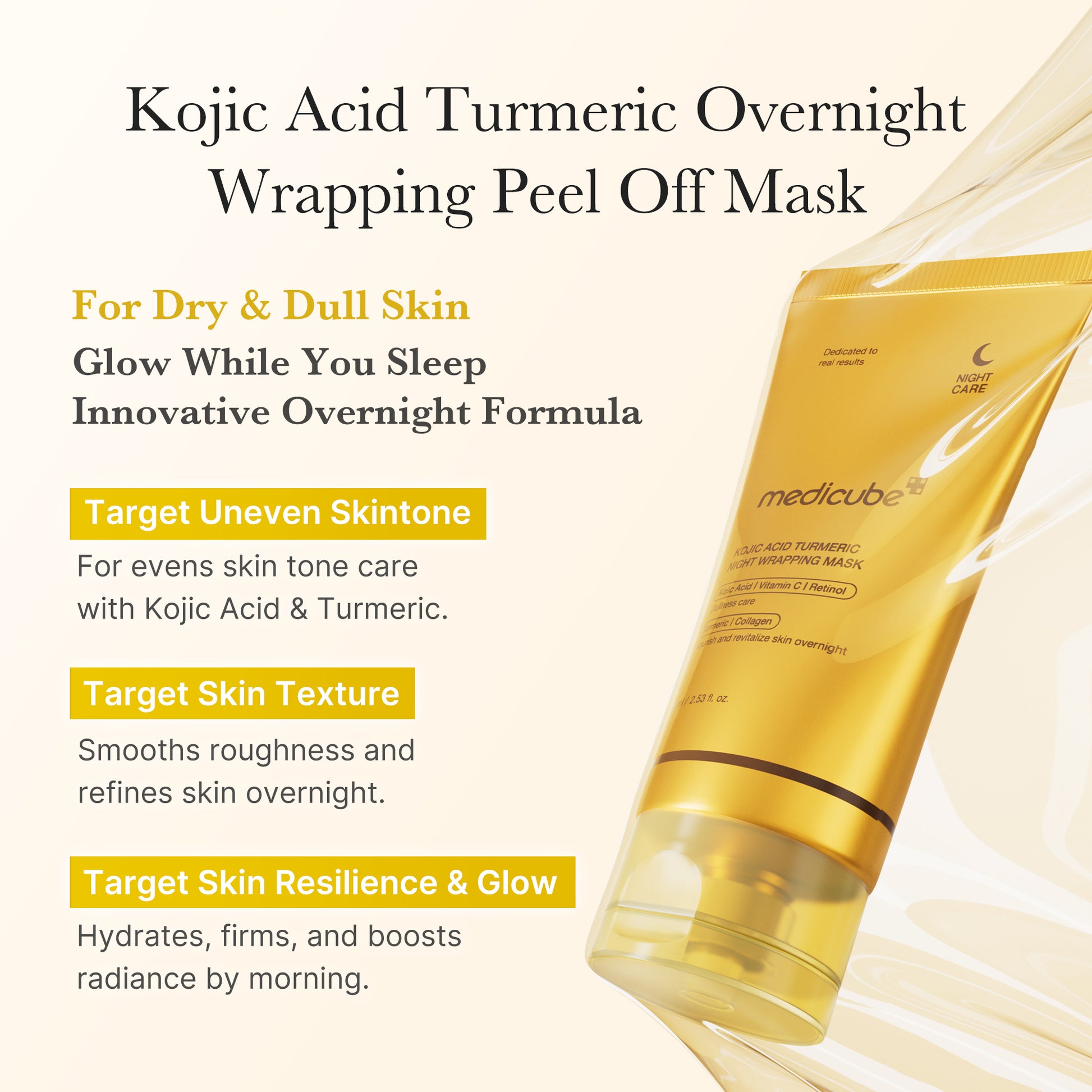 Kojic Acid Turmeric Overnight Wrapping Mask - Image 4